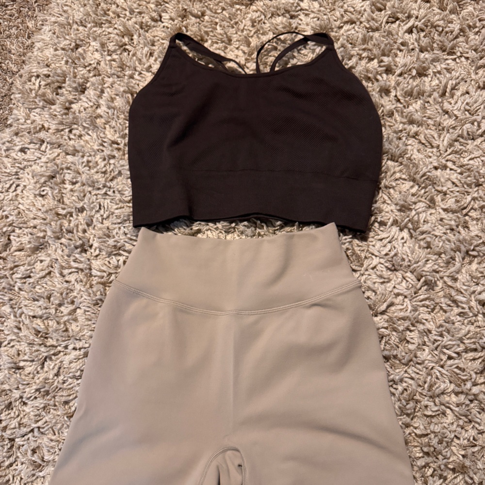 Ptula Brown Sports Bra and Beige Purelux/Sierra shorts